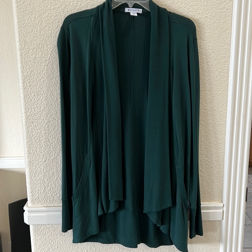 Good Used Condition Green Athleta Long Cardigan in Women’s Size XS